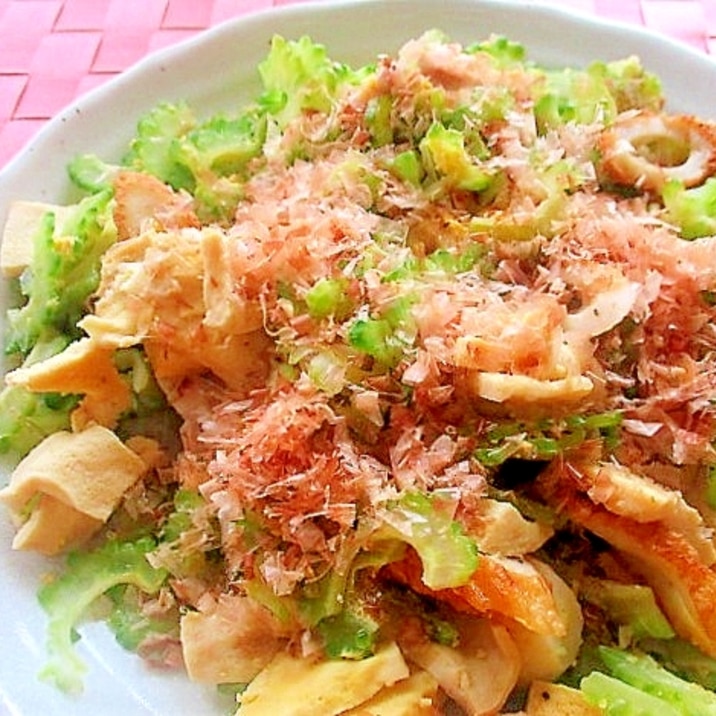 レンジで簡単!ゴーヤと高野豆腐のチャンプルー